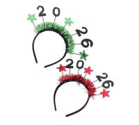 FUNNETOYU 2pcs Year Party Headband with Glittering Star Accents and Bold Design Festive Hair Hoop for Women and Stylish Symbol of Hope for Holiday Celebrations and Family Gatherings