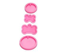 FUNNETOYU 2sets Dog Bone Silicone Molds for Keychain Pendant Making Soft Non Deformable DIY Craft Mold for Fondant Mousse Cake Toppers Unique Gift Crafting 4pcs*2