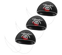 FUNNETOYU 3 Pcs Pirate Eye Masks with Skull Pattern, Plastic One-eyed Eye Patches Featuring Bold Graphics, for Cosplay and Halloween Party Decorations to Enhance Festive Atmosphere