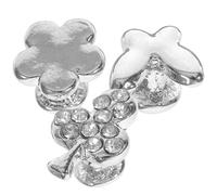 FUNNETOYU 3 Pcs Silver Watch Strap Charms Set for 38mm Silicone Bands - Small Flower, Butterfly Clover Rivet Decorations - Smartwatch Band Accessories for Personalizing Wear