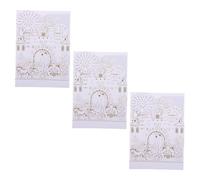 FUNNETOYU 3 Sets Greeting Anniversary Card Invitation for Wedding Birthday Invitations Valentines Engagement Card White
