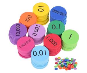 FUNNETOYU 300pcs Small Place Value Disks Educational Math Manipulatives Bright Coloured Counters for Early Childhood Learning Arithmetic with Smooth Rounded Edges Safe for Classroom and Home
