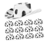 FUNNETOYU 30pcs Mini Cowboy Hats Cow Printed Tiny Western Miniature Hats for Crafts Cake Decoration Doll Accessories Plastic Party Decor