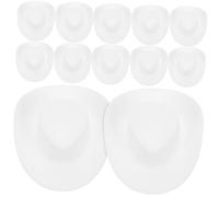 FUNNETOYU 30Pcs Mini White Miniature Cowboy Hats for Dolls Replaceable Tiny Decorative Hats for Dollhouse Crafts and Cake Toppers for DIY Doll Accessories and Pretend Play