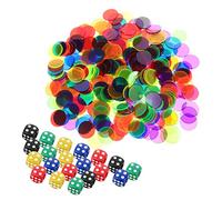 FUNNETOYU 320Pcs Transparent Plastic Counters Game Chips with Spot Dice for Learning Games Interactive Teaching Resources and Math Activities