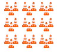 FUNNETOYU 35pcs Mini Construction Traffic Cones and Road Signs for Realistic Simulation Roadblocks Educational Plastic Safety Cones for Early Learning and Interactive Play