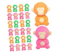 FUNNETOYU 36pcs Cute Monkey Erasers TPR Pencil Erasers for School Prizes Classroom Rewards and Creative Learning Supplies