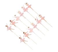 FUNNETOYU 36pcs Pink Ballerina Cupcake Toppers with Tutu Skirt Delicate Ballet Girl Cake Decorations for Shower Birthday Party Wedding Cake Ornaments Artistic Picks for Themed Dance Events