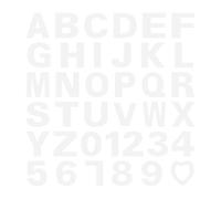 FUNNETOYU 37pcs 12-inch DIY Cake Stencil Molds Number and Alphabet Heart Shaped Cake Templates White Baking Decorating Tools for Birthday and Celebration