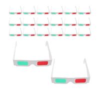 FUNNETOYU 3D Glasses Paper Cardboard 20pcs Green Red: Disposable Viewing Eyeglasses for STEM Science Projects and Movie Watching