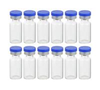 FUNNETOYU 3Ml Glass Vials with Silicone Caps 50Pcs Reusable Tiny Glass Bottles for Laboratory and Experimental Use