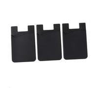 FUNNETOYU 3pc Adhesive Phone Wallet Set for Smartphones, Silicone Cell Phone Holder Back Sticker, Black, Compact Travel Card Holder for Public Transport and Daily Use