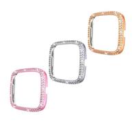 FUNNETOYU 3pcs Bling Crystal Diamond Frame Protective Case Shell for Watch Cover in Random Color