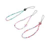 FUNNETOYU 3Pcs Bohemian Style Cellphone Wrist Strap Anti-lost Polymer Phone Chains for Women Decorative Hanging Ornaments for Mobile Cases and Keys