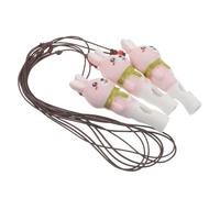FUNNETOYU 3pcs Ceramic Bunny Whistle Necklaces, Rabbit Shaped Portable Noisemakers Producing Birdlike Sounds, for Outdoor Activities and Playful Learning