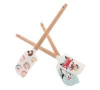 FUNNETOYU 3pcs Christmas Baking Scraper Cake Decorating Tools Icing Scraper for Cake Decorating Kitchen Utensil Icing Spatula Cooking Spatulas Christmas Silicone Butter Paddles