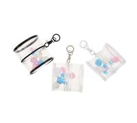 FUNNETOYU 3pcs Doll Storage Bag Hanging Keychain Bag PVC Display for Action Figures and Toys Portable Zipper Case for Travel and Organization