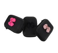 FUNNETOYU 3Pcs Earbud Travel Case Set - Hard Shell Wired Earphone Carrying Organizer with Data Cable Storage - Portable Small Headphone Protective Bag for Work, Home, and Classroom Use