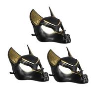 FUNNETOYU 3pcs Egyptian Cosplay Masks for Halloween Masquerade Costume Party Realistic Ancient Guardian Design Reusable Halloween Egyptian Costume Supplies