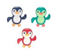 FUNNETOYU 3Pcs Floating Bath for Boy Girl Creative Cartoon Penguin Playthings in Blue Green Red Safe Colorful Water for Bathtime Fun and Early Development