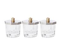 FUNNETOYU 3pcs Glass Nail Art Bowls with Octagonal Lids for Manicure, Easy to Clean and Prevent Liquid Evaporation, for Nail Art Use by Women