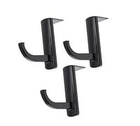 FUNNETOYU 3pcs Headphone Holder Hooks Strong Adhesive Self Stick Headset Hanger Rack for Wall Desk Organization Black