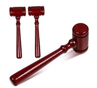 FUNNETOYU 3Pcs Mini Wooden Judge Gavel for Role Play Smooth Polished Wood Material Safe for Lawyer Cosplay and Judge Costume Accessories
