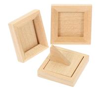 FUNNETOYU 3pcs Miniature Wooden Photo Frames Unfinished Blank Dollhouse Picture Frames for DIY Craft Decoration with Polished Edges for Doll House Photo Props