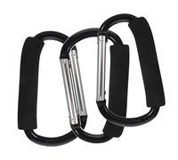 FUNNETOYU 3Pcs Portable Stroller Hooks Carabiners Durable Hanging Hangers for Shopping Bags Keys Wallets Easy Install Accessories for Prams Buggies and Strollers