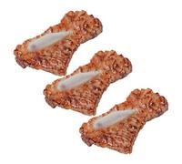 FUNNETOYU 3pcs PVC Fake Rib Meat Models Realistic Steak Ribs Simulation Props for Kitchen Decor Restaurant Display Party Educational Use