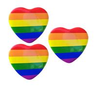FUNNETOYU 3pcs Rainbow Heart Breastpins Heart Rainbow Brooches Fashionable Tinplate Decorative Brooch for People Who Are or Support Them Party and Gay Party