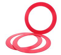 FUNNETOYU 3pcs Red Plastic Juggling Rings Set for Outdoor Activities and Circus Skills Training, Lightweight Tossing Hoop Toys for Agility and Coordination Games