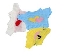 FUNNETOYU 3pcs Replaceable Doll Clothes for Cute Bear Doll Stuffed Animal Clothes Wear-resistant Material for Boys and Girls Playtime Random Color