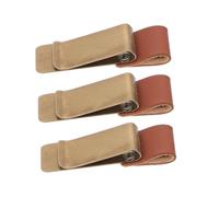 FUNNETOYU 3pcs Retro Metal Paper Holders with Leather Pen Clips Office File Clamps for Bill Collection High Elasticity Binder Clips for School Home and Work Organization