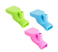 FUNNETOYU 3pcs Silicone Faucet Extender for Bathroom Sink Hand Washing Helper in Green Blue Pink Tap Extension for and Convenient Use