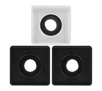 FUNNETOYU 3pcs Square Microphone Logo Sleeve for Interview Mic Stand Desk Black White Colors for Live Broadcasts and Podcasts
