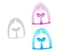 FUNNETOYU 3pcs Suction Cup Sponge Drain Rack Plastic Scouring Pad Holder Washcloth Storage Organizer for Kitchen and Bathroom Smooth Surfaces Random Color