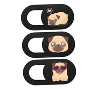 FUNNETOYU 3pcs Ultra Thin Abs Webcam Cover Slide with Dog Pattern Privacy Protection for Laptop Tablet Computer Anti-peeping Anti-hacking Privacy Shield