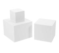 FUNNETOYU 3Pcs White Geometric Model Photography Props Set, Geometric Photo Shoot Cubes 5Cm 8Cm 10Cm, Matte Photo Studio Posing Accessories for Cosmetics and Still Life