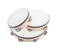 FUNNETOYU 3PCS Wooden Hand Percussion Tambourine for Music Teaching Instruments for Preschool Dance and Rhythm Development for Kindergarten Teachers