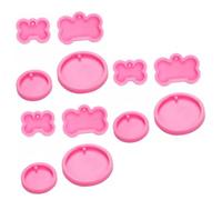 FUNNETOYU 3sets Dog Bone Shape Silicone Mold for Cake Toppers and Keychain Crafts Non Stick Baking Tool with Flexible Material for DIY Cookies Pendants Decorations 4pcs*3
