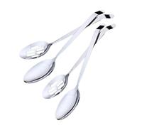 FUNNETOYU 4 Pcs Stainless Steel Long Handle Portion Control Serving Spoons with Colander Rust Kitchen Utensil for Buffet and Restaurant Dishwasher Safe
