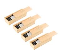 FUNNETOYU 4 Sets Household Domino Wood Domino Blocks in Elegant Storage Box Interactive Game for Family Fun Educational Math Learning Suitable for Adults