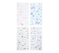 FUNNETOYU 4 Sheets Crystal Epoxy Decorative Stickers for DIY Scrapbooking Phone Case Notebook Stylish Decals for Craft Lovers and Giving