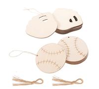 FUNNETOYU 40pcs Blank Wooden Baseball and Glove Cutouts with Ropes Creative DIY Decorative Wood Tags, Easy to Write, for Sports Event Decor and Parent Interaction Crafts