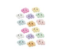 FUNNETOYU 40pcs Cartoon Cloud Resin Embellishments with Smiling Face Design, Lightweight DIY Hairpin Accessories and Women, Creative Crafting Material for Handmade Time and Random Color