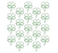 FUNNETOYU 40pcs Metal Shamrock Paper Clips Mini Size Portable Leaf Shaped Paperclips in Green for Organizing Wedding Invitations and Notebooks, Cute Stationery Accessories for Saint