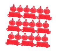 FUNNETOYU 40pcs Mini Road Safety Cones with Red PP Barricades and Water Barriers Plastic Educational for Role Play DIY Traffic Scene Model for Interaction and Cognitive Development