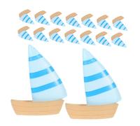 FUNNETOYU 40Pcs Mini Sailboat Ornaments Nautical Decorations for Coastal Home Beach Party Dollhouse Micro Landscape Blue Tiny Sailing Boat Figurines for Sea Lovers
