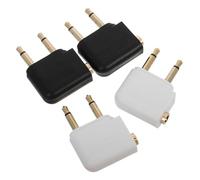 FUNNETOYU 4PCS Airline Flight Headphone Adapter Dual Prong Plug Gold Plated Converter Stereo Audio Jack for International Airplane Travel Compatible with Headphones